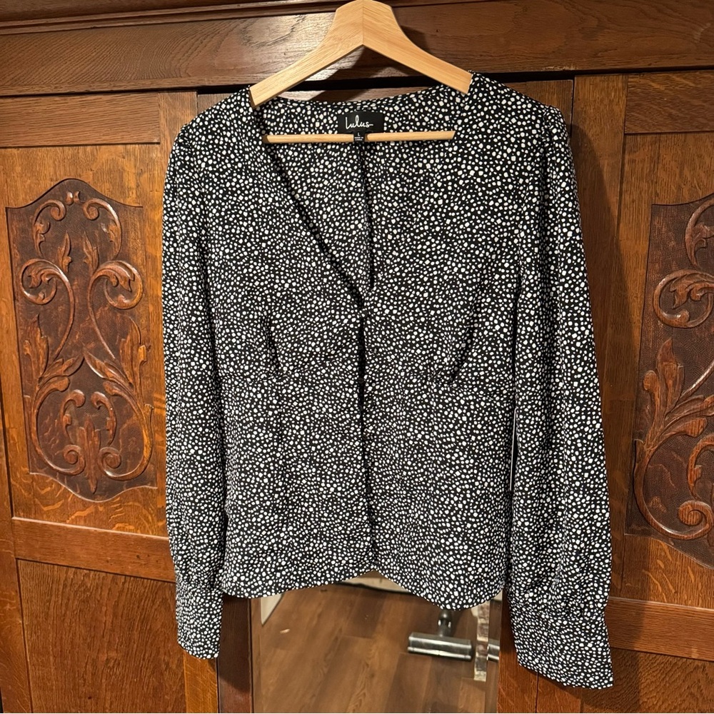 Lulus Black and White Patterned Top